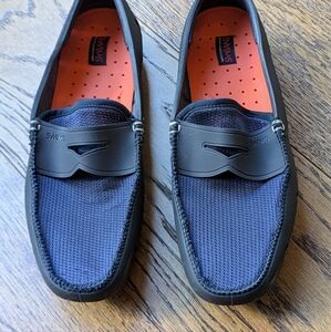 SWIMS Men’s Blue Mash and Rubber penny Loafers Shoes Size US 9.5